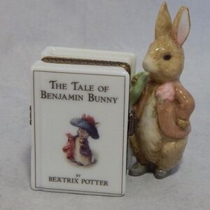 Beatrix Potter Benjamin Bunny Ceramic Figurine with Cream and Tan Tones